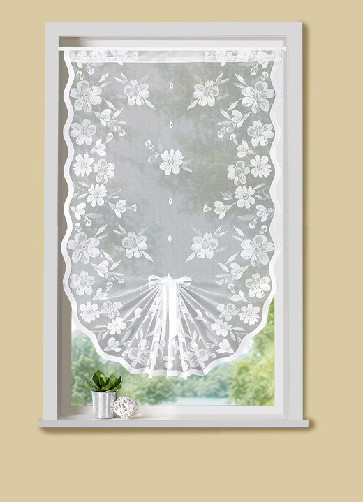 Gardiner - Svalstjärtsblomma med stångtråd, i storlek 306 (H60xW40 cm) till 363 (H175xW85 cm), i färg VIT Utsikt 1