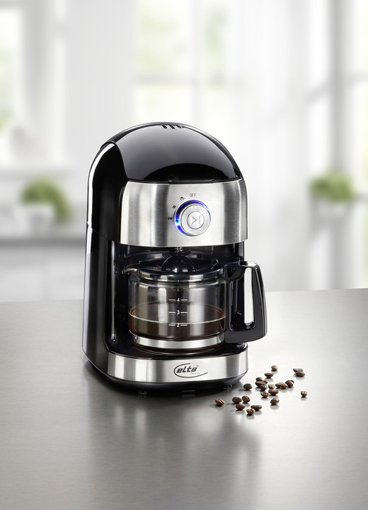 Elektriska köksapparater - elta kaffemaskin med slagkvarn i rostfritt stål, i färg SVART