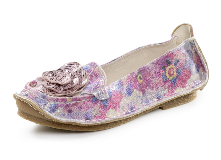 Pumps & ballerinaskor - Laura Vita ballerina med läderblomma, i storlek 036 till 042, i färg PINK-MULTIFÄRG Utsikt 1