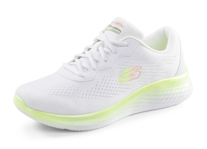 Damskor - SKECHERS sneakers med snörning av meshmaterial, i storlek 036 till 041, i färg VIT LIMETT Utsikt 1