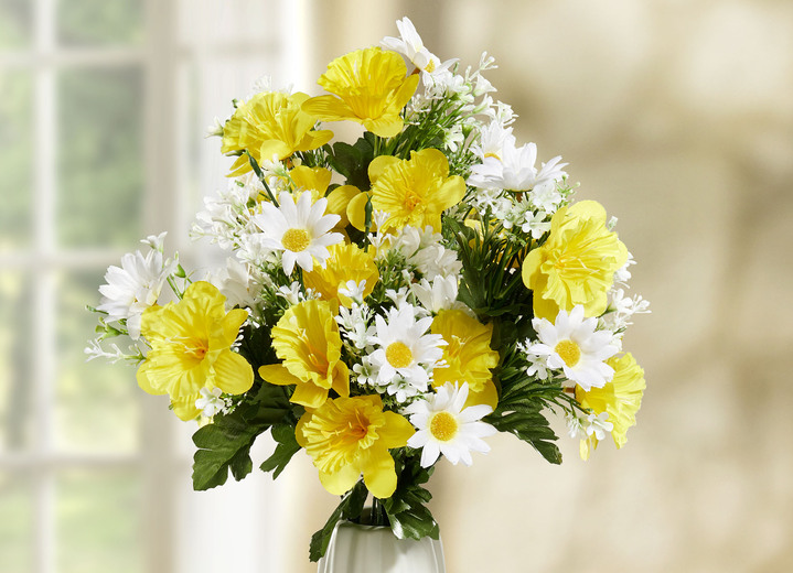 Påsk - Påsklilja daisy gren, set om 3, i färg GULGRÖN