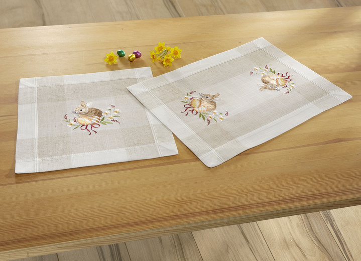 Prydnadskuddar & överdrag - Bords- och rumsdekoration i linnelook, i storlek 101 (doily, 35/ 50 cm) till 404 (örngott, 40/ 40 cm), i färg SEKT-BUNT Utsikt 1