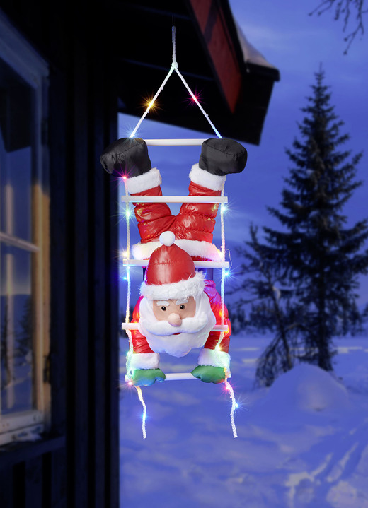 - Jultomten med LED-stege (upp och ner), i färg RÖD VIT