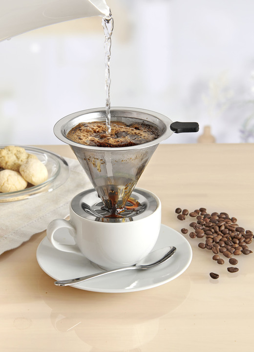 Kaffe & te - Permanent kaffefilter i rostfritt stål, i färg EDELSTAHL