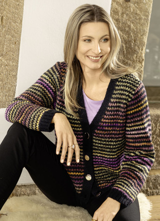 Kofta i en elegant multicolor melange look
