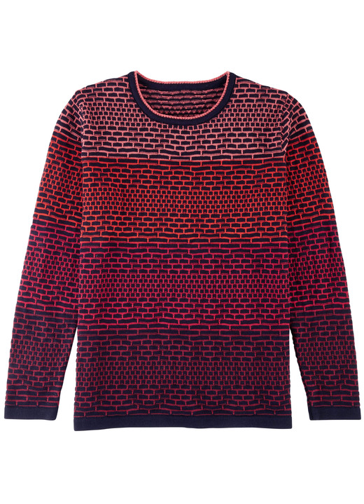 Lång ärm - Jumper i färggradient, i storlek 038 till 054, i färg SCHWARZ-ROT-MULTICOLOR Utsikt 1