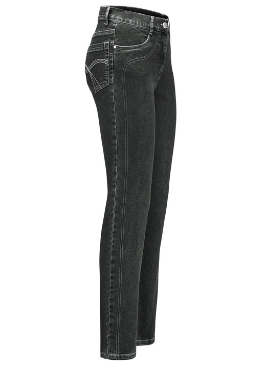 Byxor med knapp & dragkedja - Powerstretch jeans, i storlek 017 till 092, i färg SCHWARZ Utsikt 1