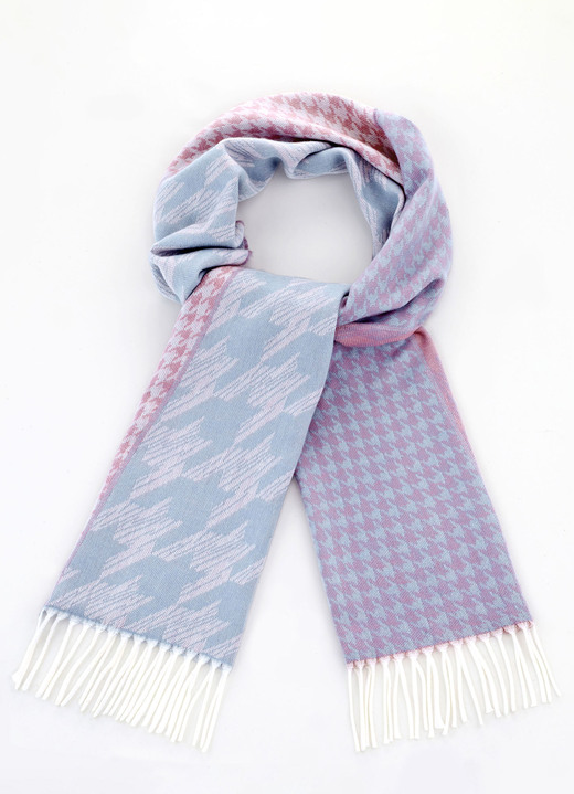 Tillbehör - Halsduk med houndstooth-mönster, i färg ECRU-ROSENQUARZ Utsikt 1