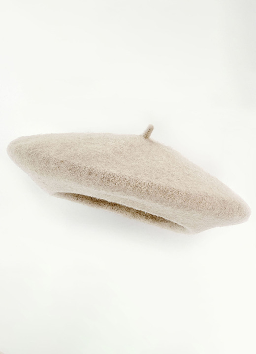 Tillbehör - Elegant dambasker med kokt ull, i färg KAMEL Utsikt 1