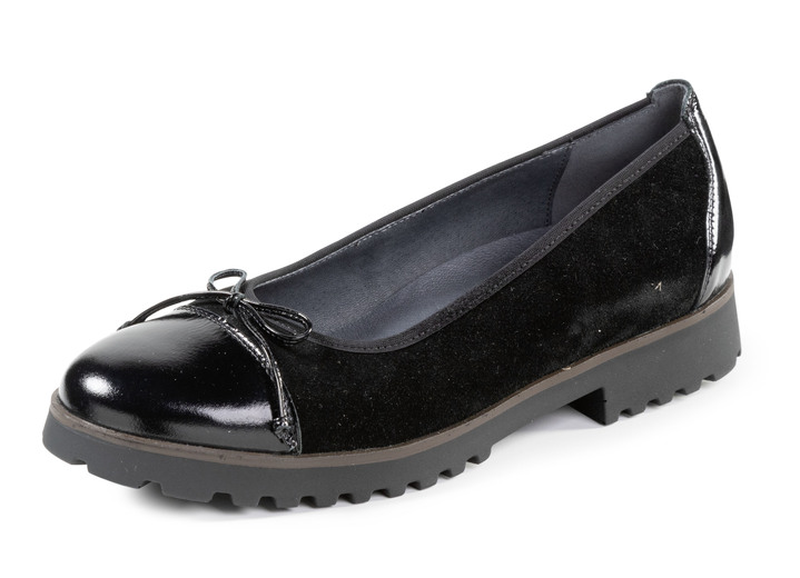 Pumps & ballerinaskor - Ranger ballerina med dekorativ rosett, i storlek 3 1/2 till 8, i färg SVART Utsikt 1