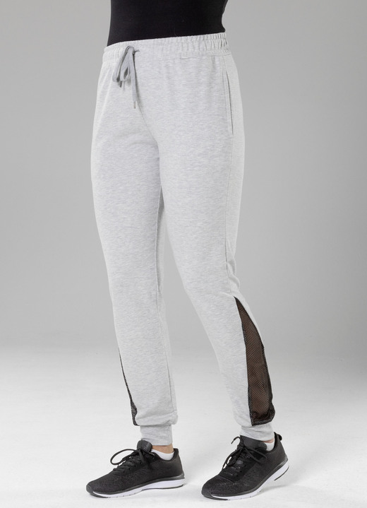 Fritidsbyxor - Fritidsbyxa med mesh-inlägg i 4 färger, i storlek 3XL (52/54) till XXL (48/50), i färg SILVER GRÅ MELERAD Utsikt 1