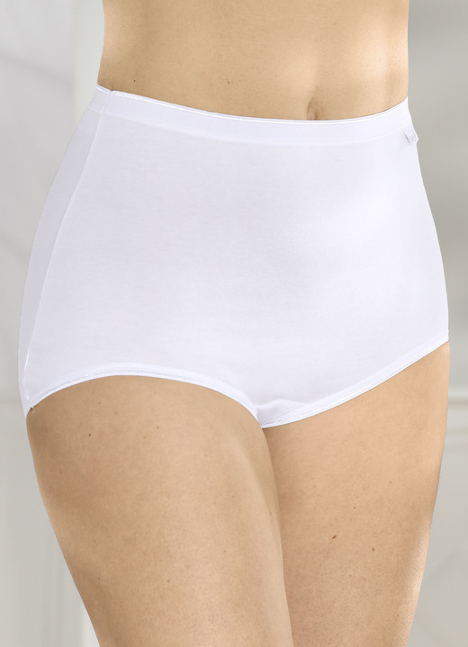Trosor - Brio Lingerie fempack trosor med resår i muddarna, i storlek 040 till 058, i färg VIT Utsikt 1