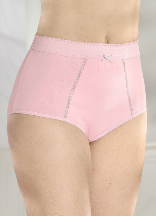 Trosor - Fyra-pack med formpressade trosor med förstärkt magparti, i storlek 038 till 056, i färg 2X ROSA, 2X MAMMA GRÅ Utsikt 1
