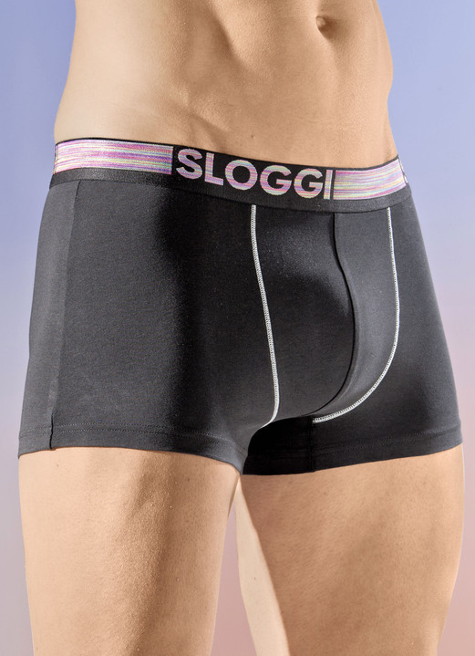 Underkläder för män - Sloggi tvåpackbyxor med resår i midjan, i storlek L till XXL, i färg SVART