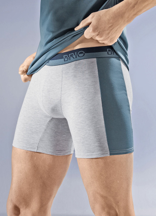 Byxor & boxershorts - Fyrapack byxor med sidoinlägg, i storlek 005 till 011, i färg 2X GRAU MELIERT-RAUCHBLAU, 2X GRAU MELIERT-SCHWARZ Utsikt 1