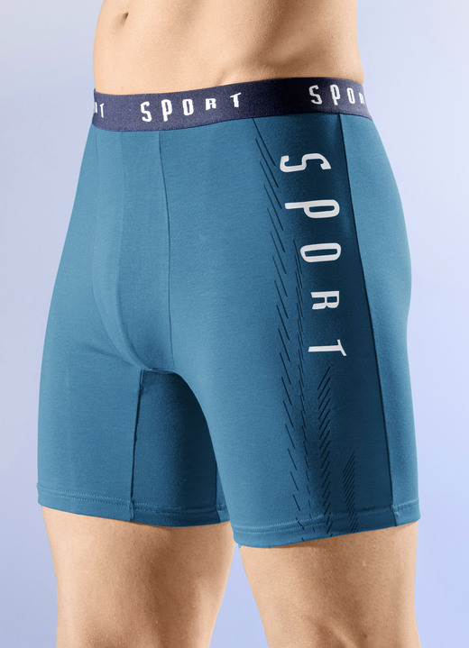 Byxor & boxershorts - Fyrapack byxor med resår i midjan, i storlek 005 till 011, i färg 2X BENSIN, 2X MARIN
