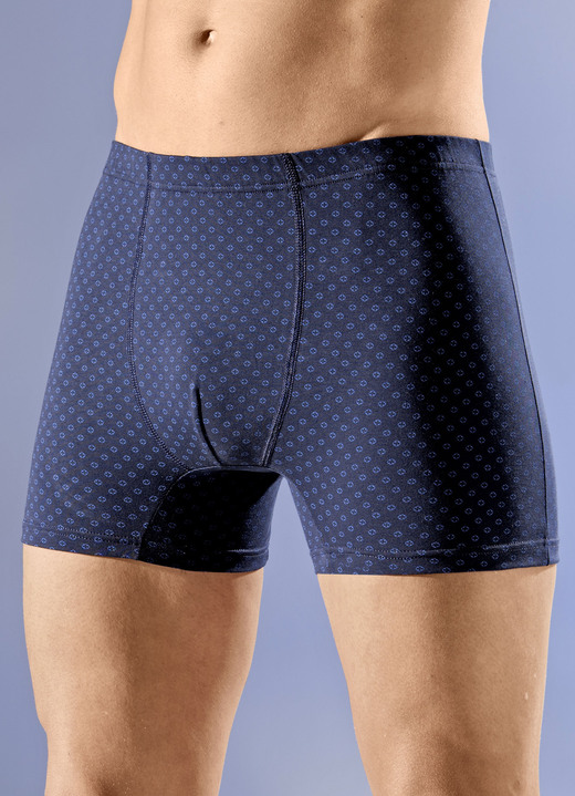 Byxor & boxershorts - Trepack byxor med resår i midjan, i storlek 005 till 011, i färg 2X MARIN, 1X BORDEAUX Utsikt 1