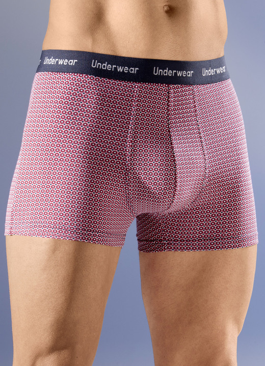 Byxor & boxershorts - Trepack byxor med resår i midjan, i storlek 004 till 010, i färg 2X RÖD-VIT-NAVY, 1X UNI MARINE