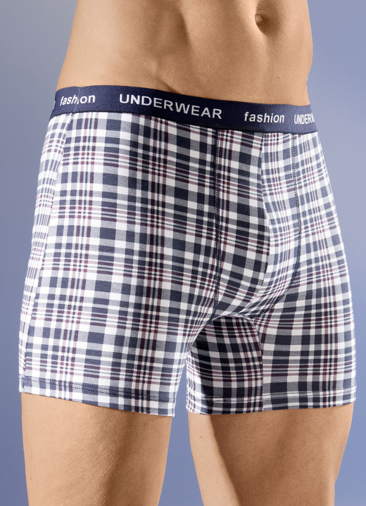 Byxor & boxershorts - Fyrapack byxor med resår i midjan, i storlek 004 till 010, i färg 2X MARINE-WEISS-BORDEAUX, 2X BORDEAUX-WEISS-SCHWARZ Utsikt 1
