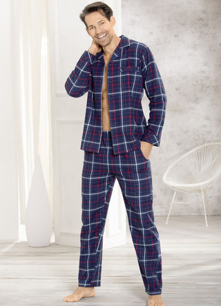 Comte-pyjamas, genomknäppt, tillverkad av mjuk vävd flanell