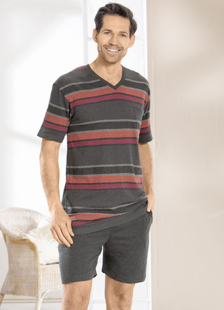 Shorty med V-ringning och randig design