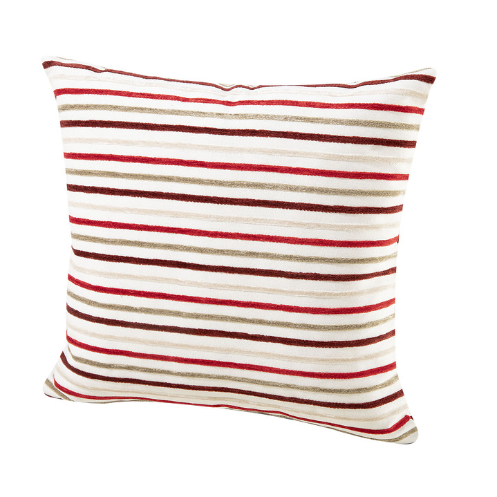 Prydnadskuddar & överdrag - Kuddfodral i randig design, i storlek 105 (40x40 cm) till 110 (50x50 cm), i färg BORDEAUX Utsikt 1