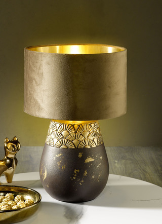 Bordslampa med keramisk lampfot