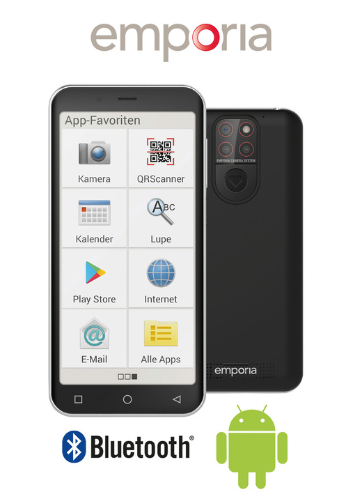 - Emporia SMART.5mini smartphone, i färg SVART-VITT Utsikt 1