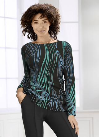 Pullover i jacquard finstickad