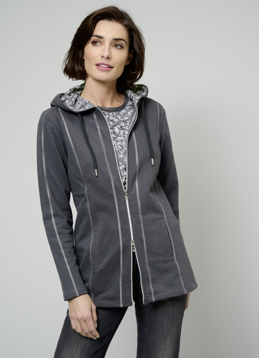 - Sweatshirtjacka, i storlek 038 till 044, i färg ANTIK SILVER-GRÅ-VIT Utsikt 1