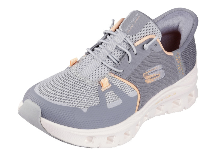 Damskor - SKECHERS träningsskor med gjuten slip-in hälplatta, i storlek 036 till 041, i färg GRAU-ORANGE Utsikt 1
