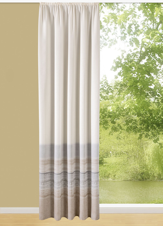 Klassisk - Stor övergardin med rak finish, i storlek 340 (125 x 60 cm) till 456 (245x130 cm), i färg NATUR Utsikt 1