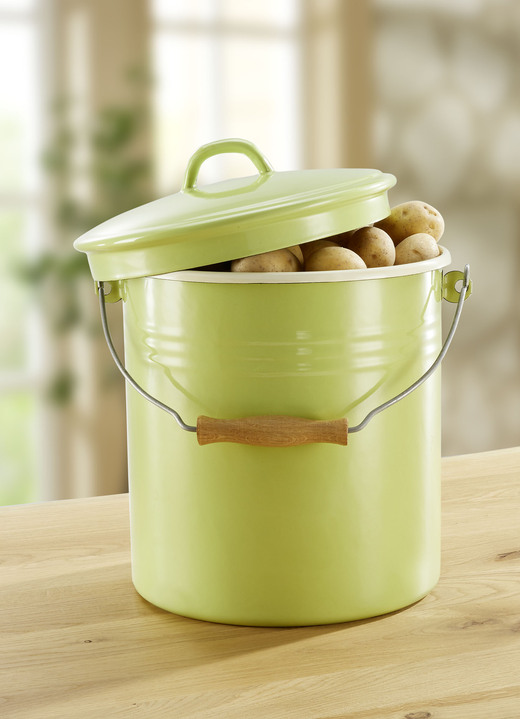 Skålar & behållare - Traditionell Krüger emaljserie Juist gjord av stålemalj, i färg GRÖN, I utförande kapacitet 5 liter Utsikt 1