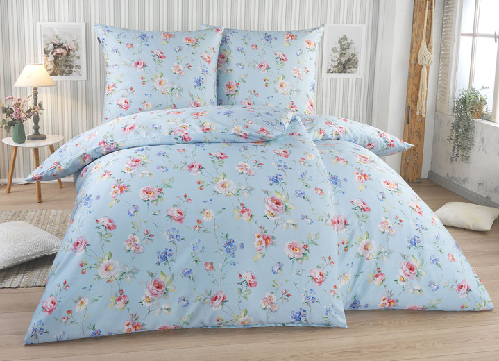 Påslakanset - Sängset med dragkedja från Irisette, i storlek 112 (80/80 cm + 135/200 cm) till 115 (80/80 cm + 155/220 cm), i färg BLAU Utsikt 1