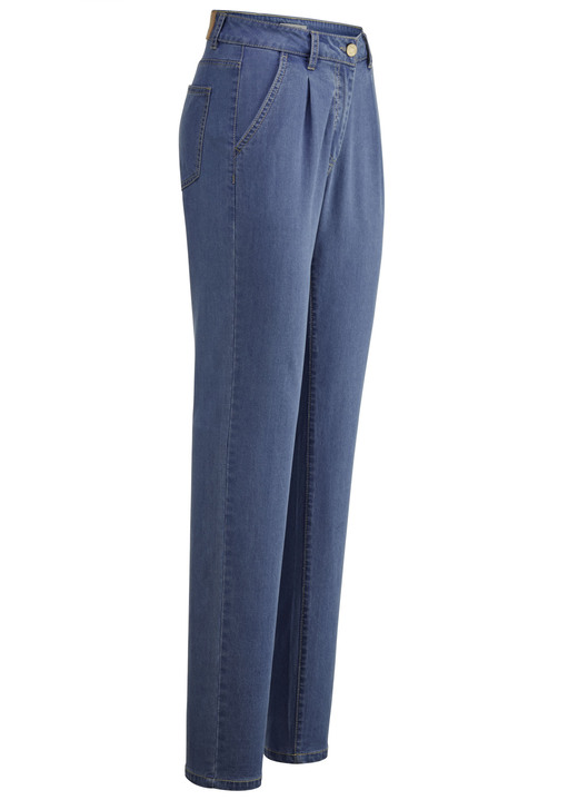 Byxor med knapp & dragkedja - Chino-formade jeans, i storlek 034 till 050, i färg JEANSBLAU Utsikt 1
