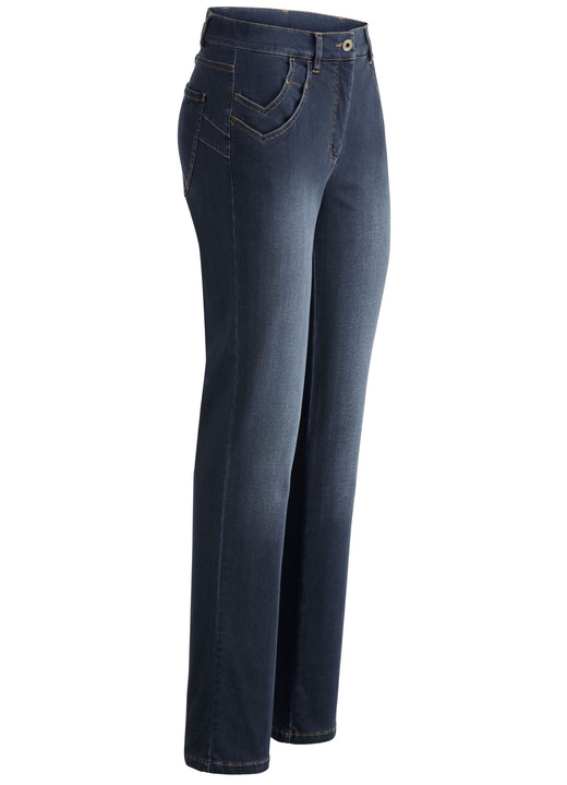 Byxor med knapp & dragkedja - Jeans med en smart ficklösning, i storlek 017 till 050, i färg DUNKELBLAU Utsikt 1