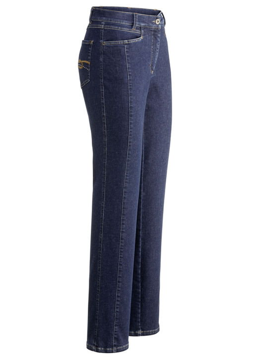 Byxor med knapp & dragkedja - 4-ficks jeans, i storlek 018 till 052, i färg DUNKELBLAU Utsikt 1