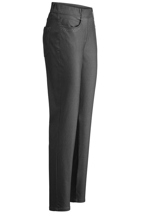 Byxor med resårlinning - byxor i jeanslook, i storlek 017 till 052, i färg SCHWARZ Utsikt 1
