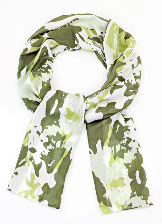 Tillbehör - Scarf, i färg ECRU-MAYGREEN-LIGHT OLIVE Utsikt 1