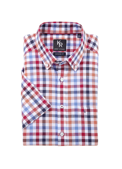 Businesskjortor - Skjorta, i storlek 3XL(47/48) till XXL(45/46), i färg ROT-BLAU KARIERT Utsikt 1