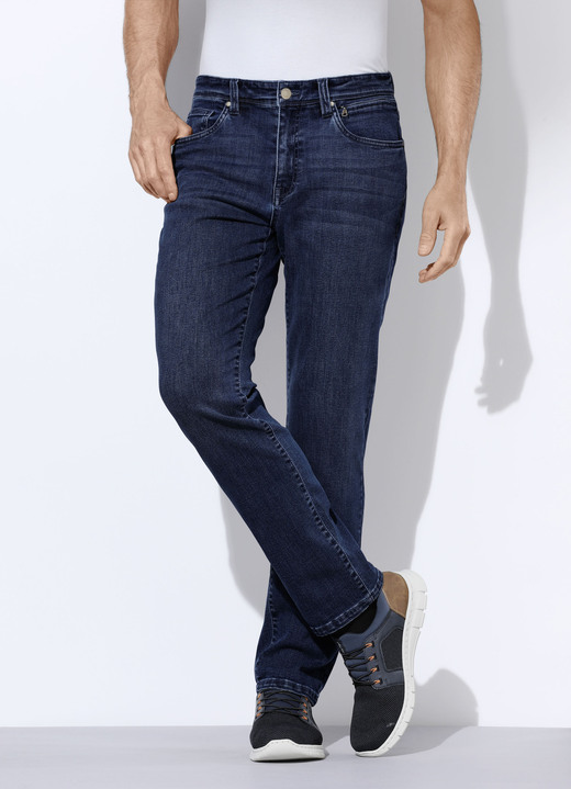 Jeans - Bekväma superstretchiga jeans i 3 färger, i storlek 024 till 060, i färg DUNKELJEANS Utsikt 1