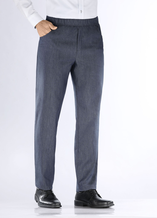 Byxor - Eleganta pull-on jeans, i storlek 024 till 062, i färg BLAU Utsikt 1