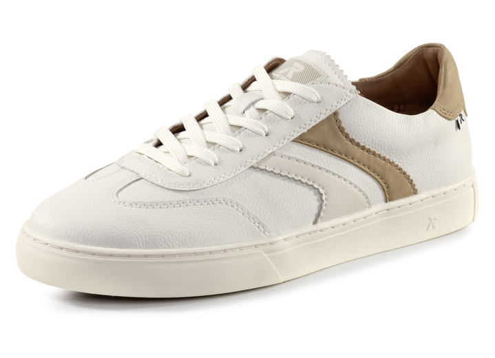 Loafers & snörskor - Rieker sneakers i mjukt nappaläder, i storlek 040 till 047, i färg VIT-KAMEL Utsikt 1