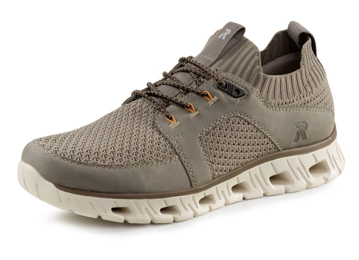 Loafers & snörskor - Rieker sneakers med elastisk dekorativ snörning, i storlek 040 till 047, i färg TAUPE Utsikt 1