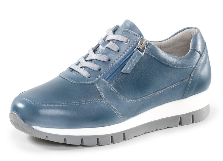 Damskor - ELENA EDEN, sportiga damsneakers, vidd H, med uttagbar fotbädd, i storlek 036 till 042, i färg JEANS BLÅ Utsikt 1
