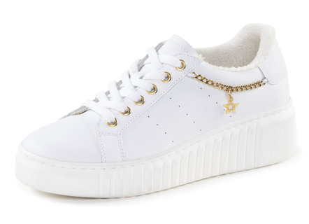 ELENA EDEN sneakers med trendiga kedjesmycken och dekorativ perforering