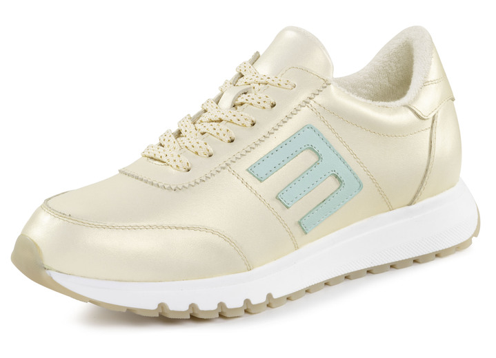 Damskor - ELENA EDEN sneakers i skimrande nappaläder, i storlek 036 till 042, i färg CHAMPAGNER Utsikt 1