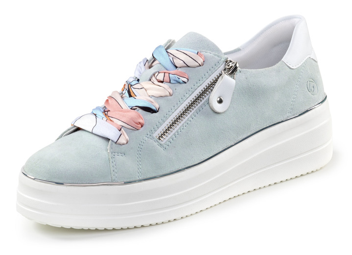 Damskor - Remonte sneakers med färgglad snörning, i storlek 036 till 042, i färg BLEU-WEISS Utsikt 1