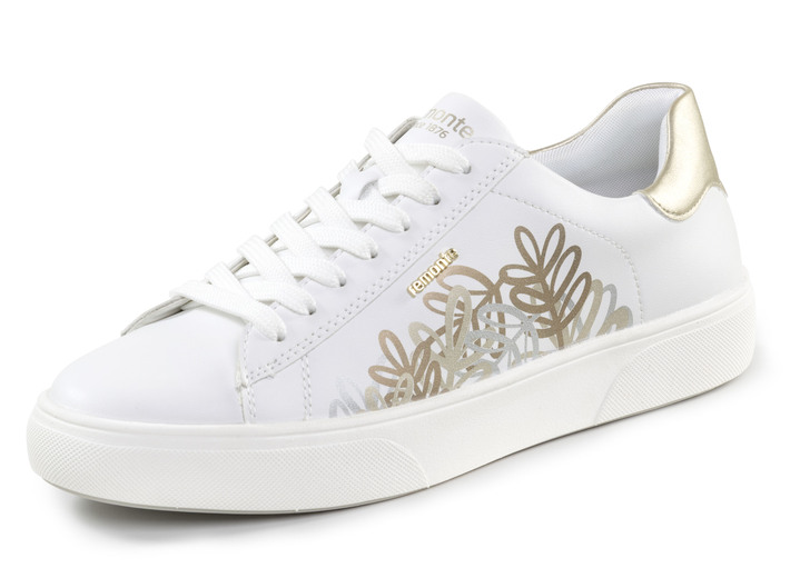 Damskor - Remonte sneakers med lekfullt blommönster, i storlek 036 till 042, i färg WEISS-BRONZE Utsikt 1