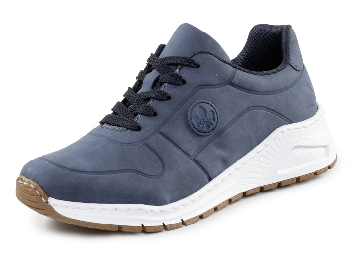 Damskor - Rieker sneakers med snörning och avtagbar fotbädd, i storlek 036 till 042, i färg JEANS Utsikt 1